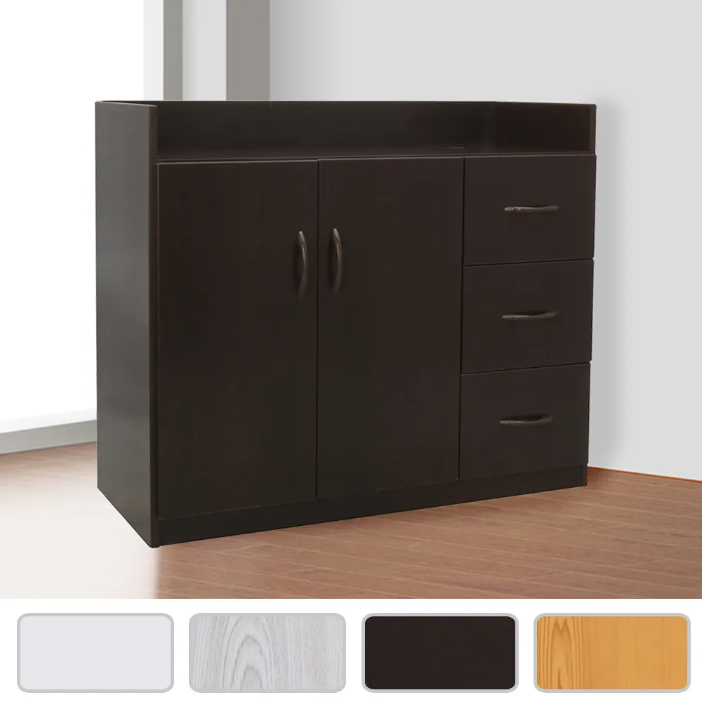 Bernice-防水塑鋼3.2尺三門二抽二拉盤電器櫃/收納高餐櫃(兩色可選) 歷史價格詳細信息