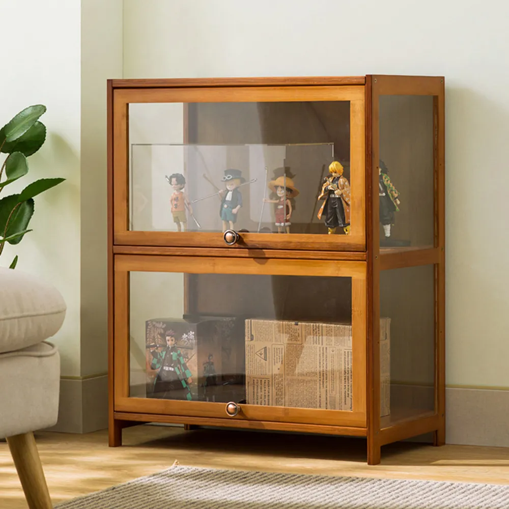 【HappyLife】楠竹製透明壓克力翻門展示櫃/三層80CM (Y10607) 歷史價格詳細信息