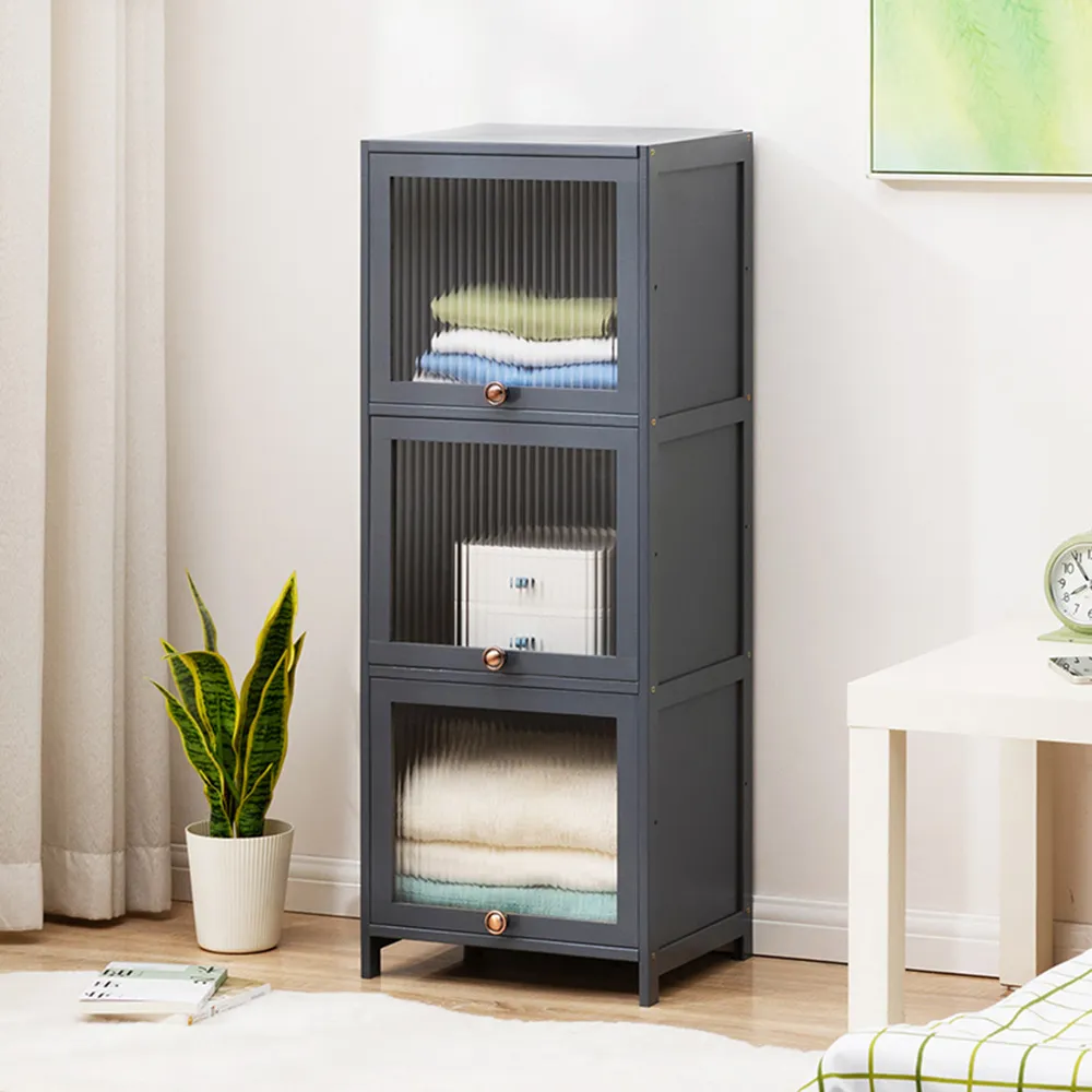 【HappyLife】沉穩深灰楠竹製三門餐邊櫃 (Y10709) 歷史價格詳細信息