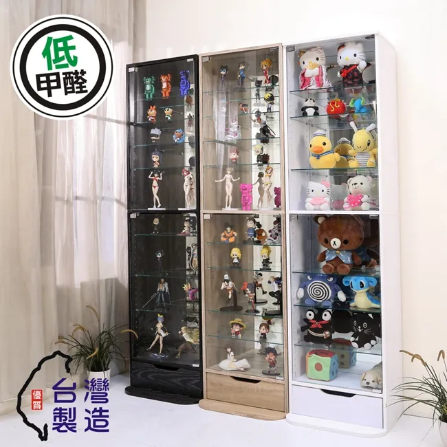 BuyJM 鏡面背板強化玻璃180cm淺橡木色低甲醛展示櫃/公仔櫃/書櫃/收納櫃/玻璃櫃/GK/BO034-1WO 歷史價格詳細信息