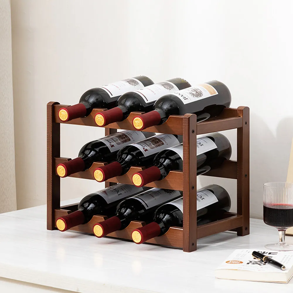 【HappyLife】楠竹製桌面紅酒架/三層9瓶 (Y10802) 歷史價格詳細信息