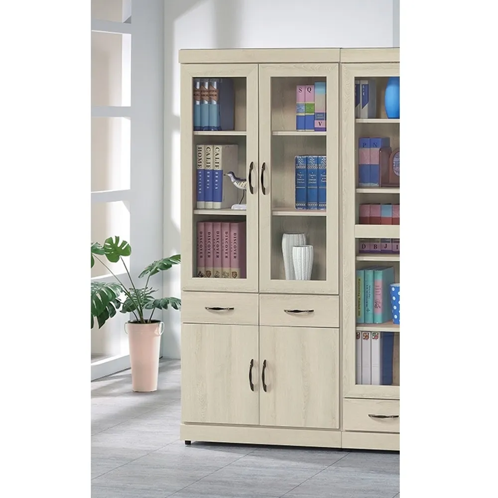 AS-莉拉兩門兩抽白栓木色書櫃-80x33x180cm(兩色可選) 歷史價格詳細信息