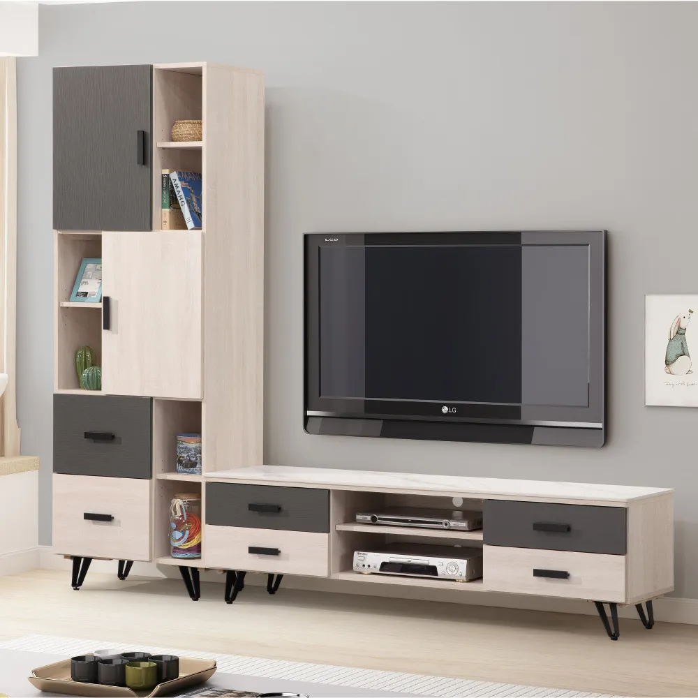 Homelike 得利客廳二件組(電視櫃+高櫃) 歷史價格詳細信息