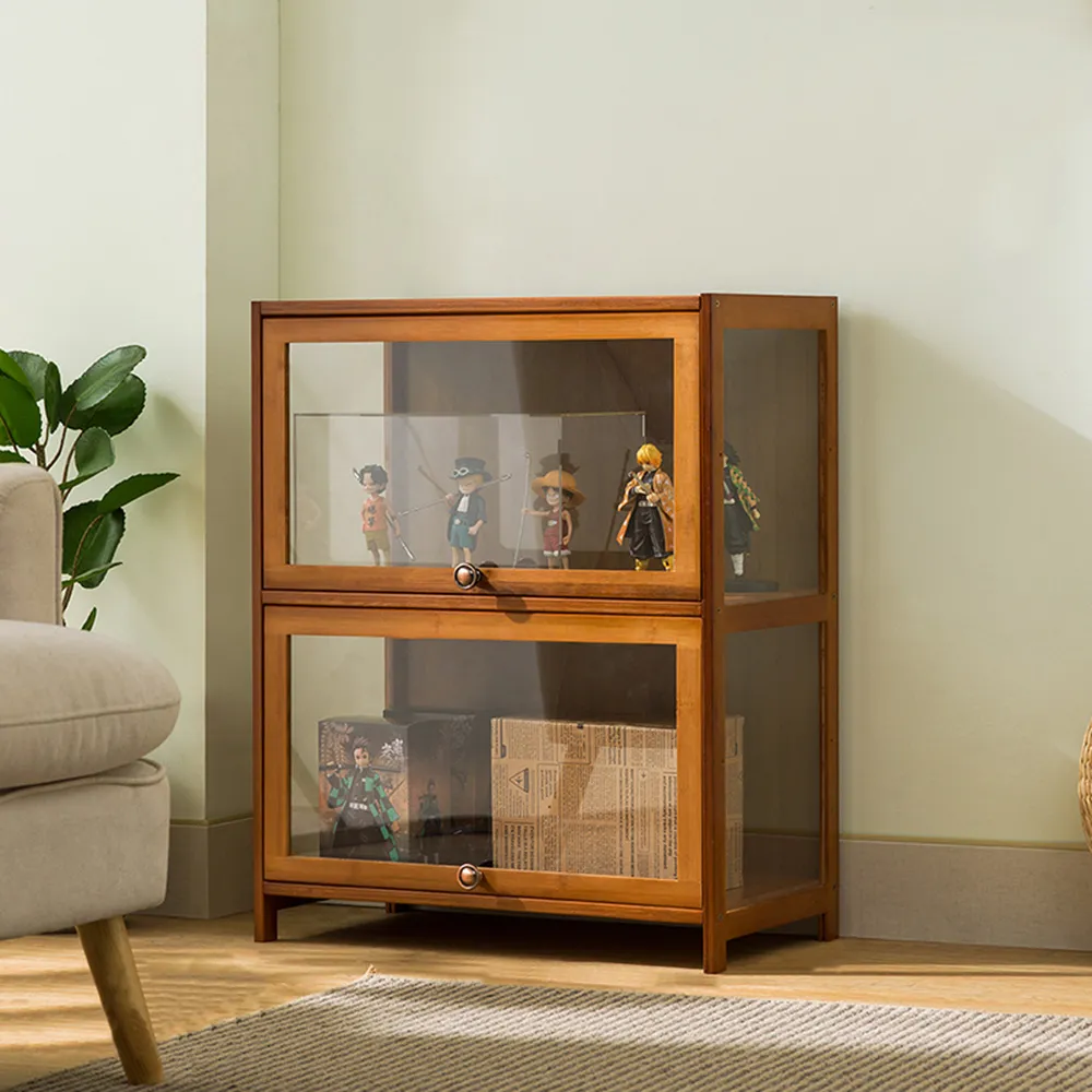 【HappyLife】楠竹製透明壓克力翻門展示櫃/三層80CM (Y10607) 歷史價格詳細信息