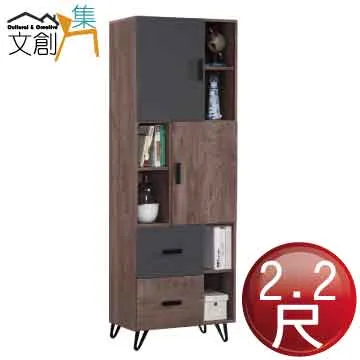 【文創集】安達思雙色1.6尺二抽床頭櫃/收納櫃 歷史價格詳細信息