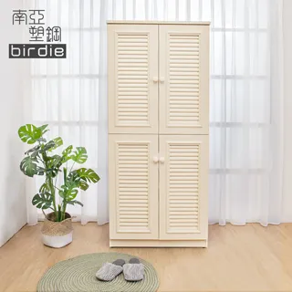 Birdie南亞塑鋼-2.7尺四門塑鋼百葉高鞋櫃(白色+原木色) 歷史價格詳細信息