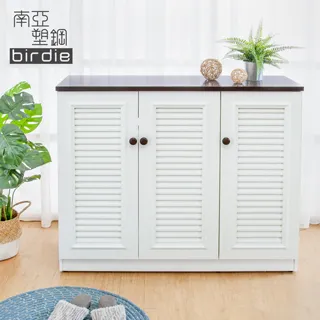 【南亞塑鋼】4尺三門塑鋼百葉鞋櫃(大理石灰) 歷史價格詳細信息