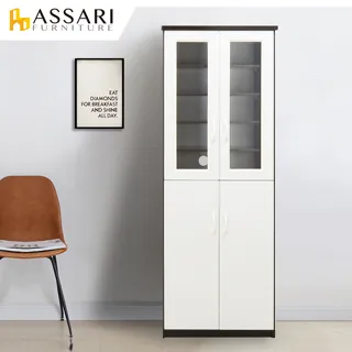 ASSARI-防潮防蛀塑鋼緩衝四門二抽高碗盤櫃(寬82x深42x180cm) 歷史價格詳細信息