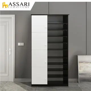 ASSARI-防潮防蛀塑鋼緩衝四門高鞋櫃(寬65x深37x高180cm) 歷史價格詳細信息