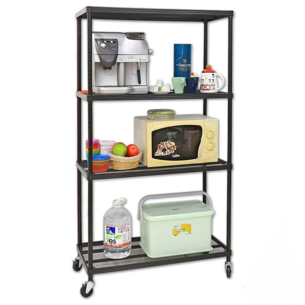 【居家cheaper】鬃耀黑 高荷重 45X90X216CM菱形網四層推車 歷史價格詳細信息