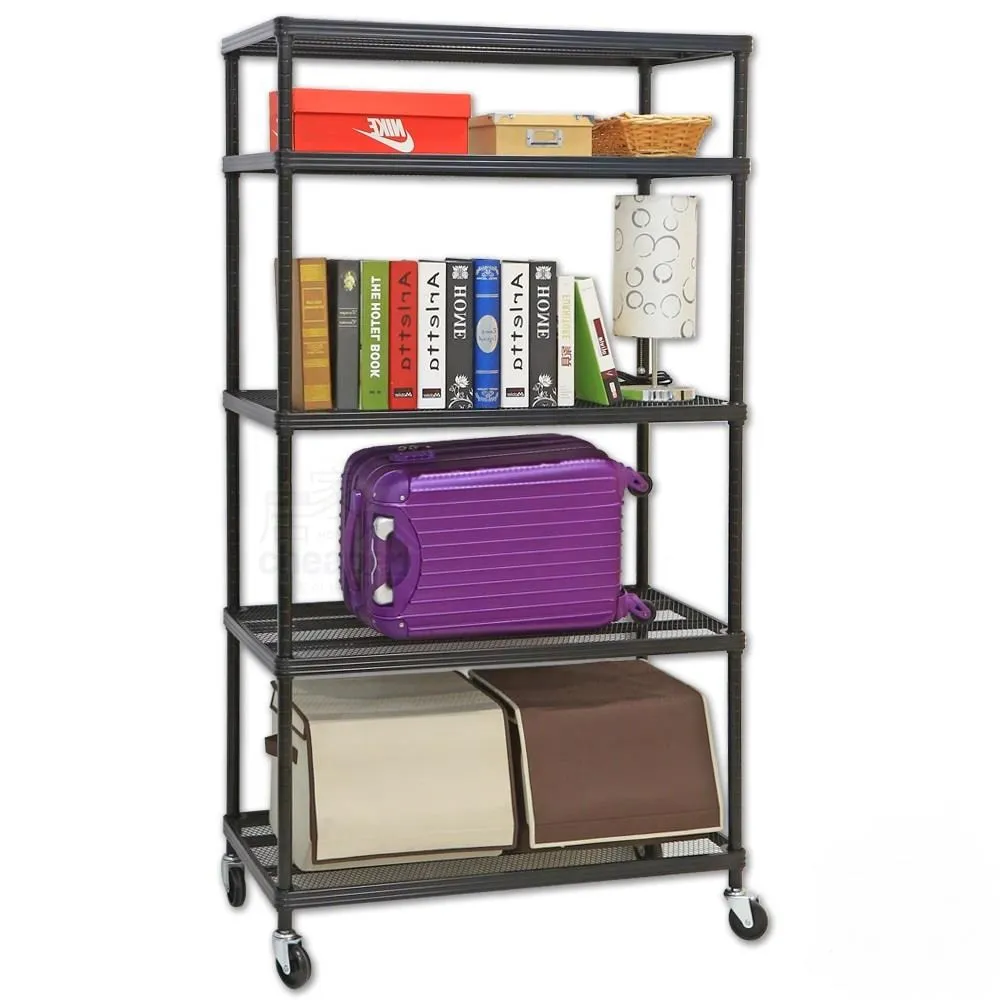 【cheaper 居家】45X90X210CM 勁鋼夫超級耐重平面黑砂鋼板四層置物架 歷史價格詳細信息