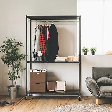 Peachy Life 鐵力士沖孔平面雙桿衣櫥附輪-60X45X180(2色可選) 歷史價格詳細信息