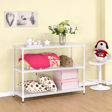 (鐵架王) 45*45*90三層烤漆沖孔層架-白色 歷史價格詳細信息