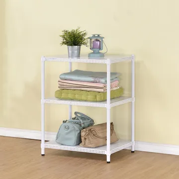 (鐵架王) 45*45*90三層烤漆沖孔層架-白色 歷史價格詳細信息