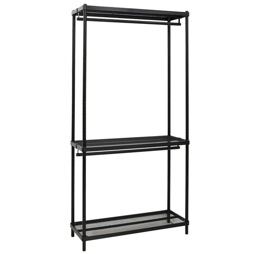 【居家cheaper】35X90X210CM三層雙桿菱形網吊衣架組 衣櫥組 收納架 鐵架 歷史價格詳細信息