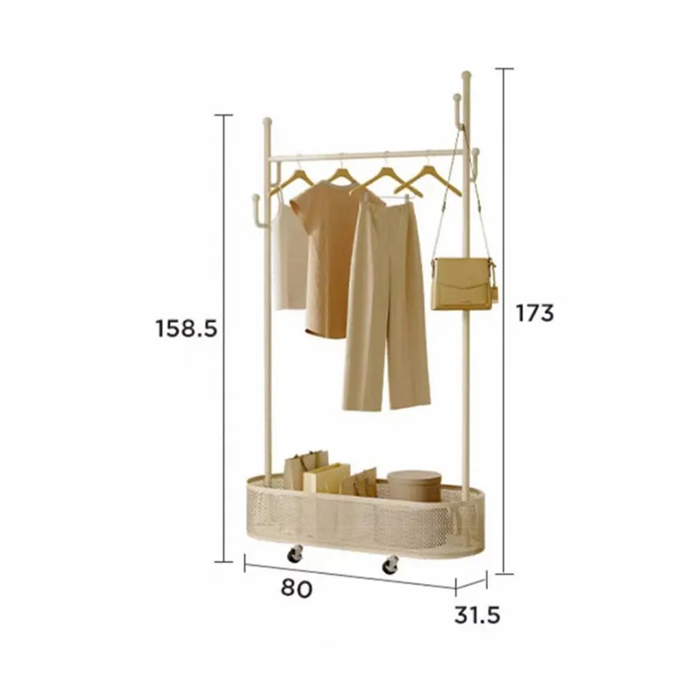 簡易晾衣架落地臥室可移動家用晾衣桿陽臺掛衣服架子室內曬衣帽架 歷史價格詳細信息