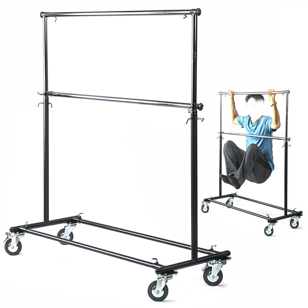Aaronation - 百貨服飾專用 重型滑輪 雙桿 外彎式 掛衣架 衣架 曬衣架 衣櫥 - 5N-B508 歷史價格詳細信息