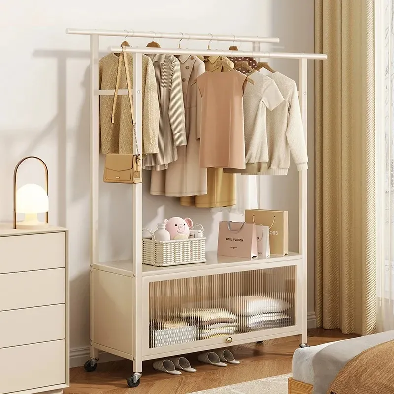 【居家家】家用簡易衣架 四層80CM 衣帽架 一體落地收納架 多功能置物架 掛衣架 歷史價格詳細信息