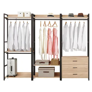 Bernice-妮娜8尺開放式組合衣櫃(雙吊+單桿+多層收納) 歷史價格詳細信息