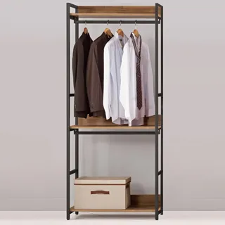 Bernice-漢特2.7尺淺胡桃色多層收納衣櫃 歷史價格詳細信息