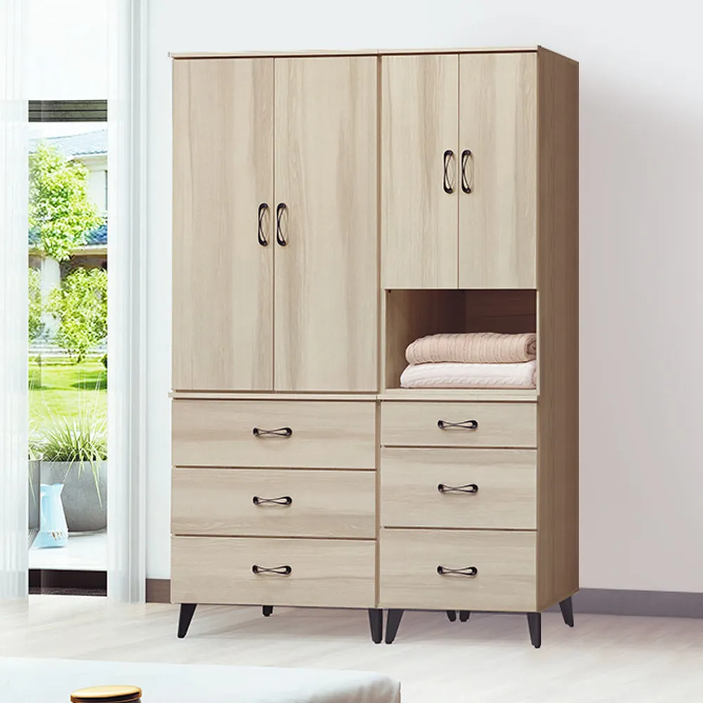 Boden-美娜4.7尺多功能收納衣櫃組合(單吊+二門三抽) 歷史價格詳細信息