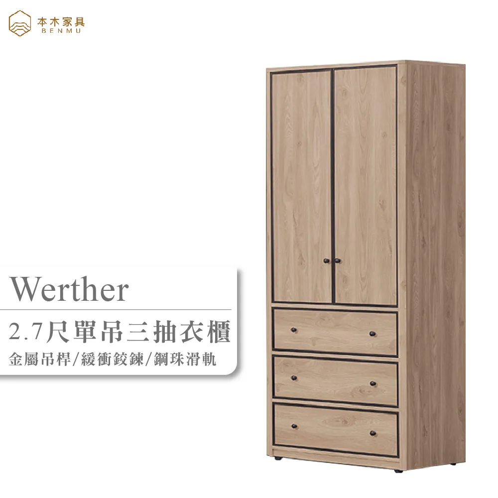 【本木】維特 2.7尺雙吊衣櫃 歷史價格詳細信息