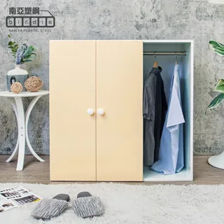 Birdie南亞塑鋼-防水3尺二門三格組合式塑鋼衣櫃/單吊桿收納衣櫃(白色) 歷史價格詳細信息