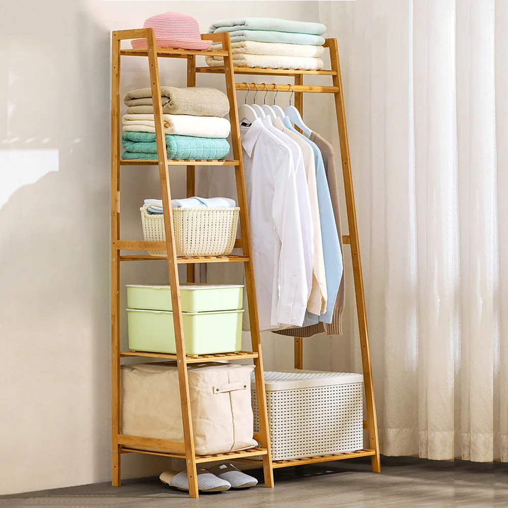 【HappyLife】楠竹製梯型開放式衣櫃/簡易衣櫃 (YV9896) 歷史價格詳細信息