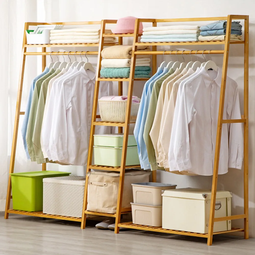 【HappyLife】楠竹製梯型開放式衣櫃/簡易衣櫃 (YV9896) 歷史價格詳細信息