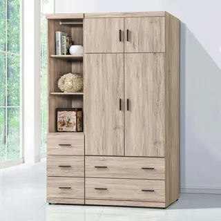 Boden-森恩2.7尺工業風四門二抽衣櫃(淺橡色) 歷史價格詳細信息