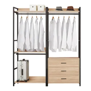 Bernice-妮娜8尺開放式組合衣櫃(雙吊+單桿+多層收納) 歷史價格詳細信息