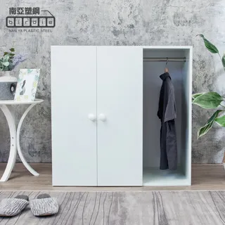 Birdie南亞塑鋼-防水3尺二門三格組合式塑鋼衣櫃/單吊桿收納衣櫃(白色) 歷史價格詳細信息