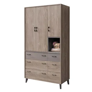 Boden-奧瓦3.7尺工業風屏風高鞋櫃/玄關收納櫃/展示置物櫃/雙面造型隔間櫃 歷史價格詳細信息