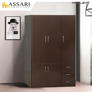 ASSARI-防潮防蛀塑鋼4尺緩衝三門附抽衣櫃(寬123深63高198cm) 歷史價格詳細信息