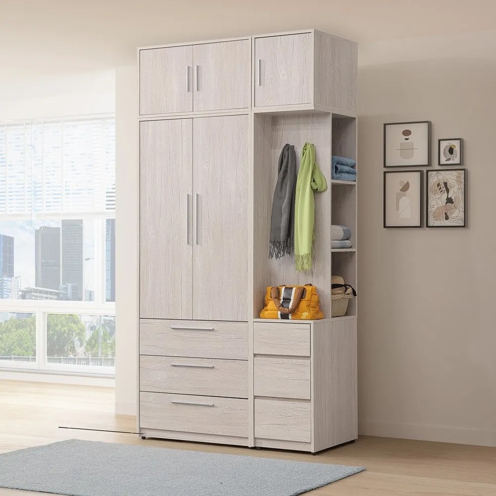 直人木業-LEO北歐風140公分系統衣櫃組 歷史價格詳細信息