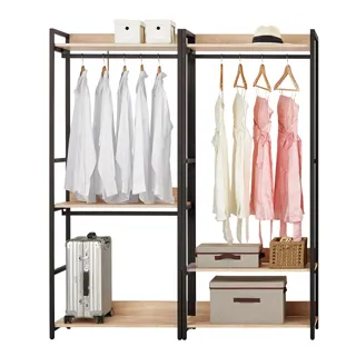 Boden-裴拉5.3尺開放式組合衣櫃(雙吊+三抽) 歷史價格詳細信息