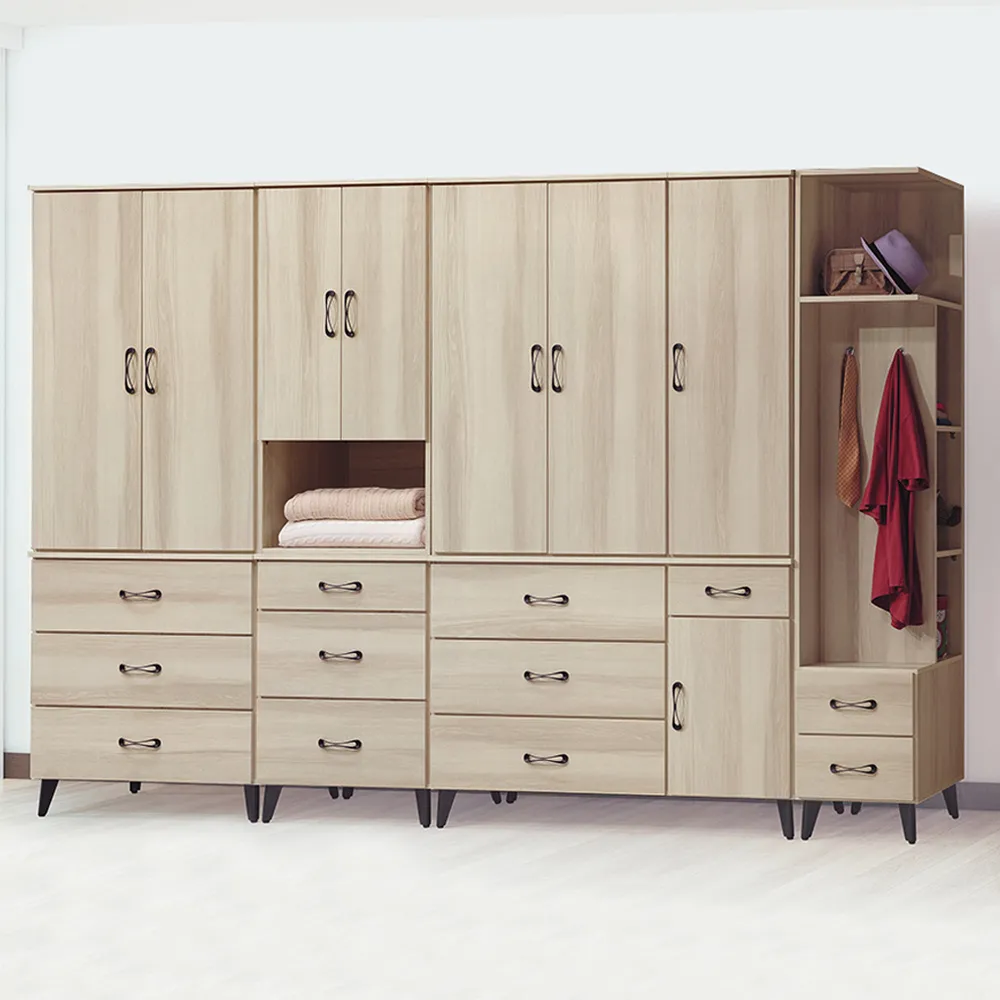 Boden-美娜10尺多功能收納衣櫃組合(單吊+二門三抽+雙吊+轉角衣櫃) 歷史價格詳細信息