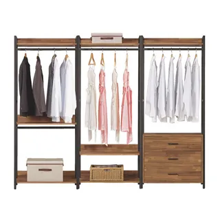 Bernice-漢特8尺淺胡桃色組合衣櫃(雙吊+單桿+多層收納) 歷史價格詳細信息