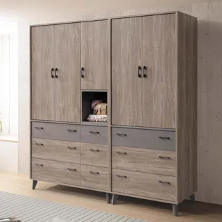Boden-奧瓦6.6尺工業風多功能收納衣櫃組合(三門六抽+二門三抽) 價格比較,價格查詢,歷史價格詳細信息