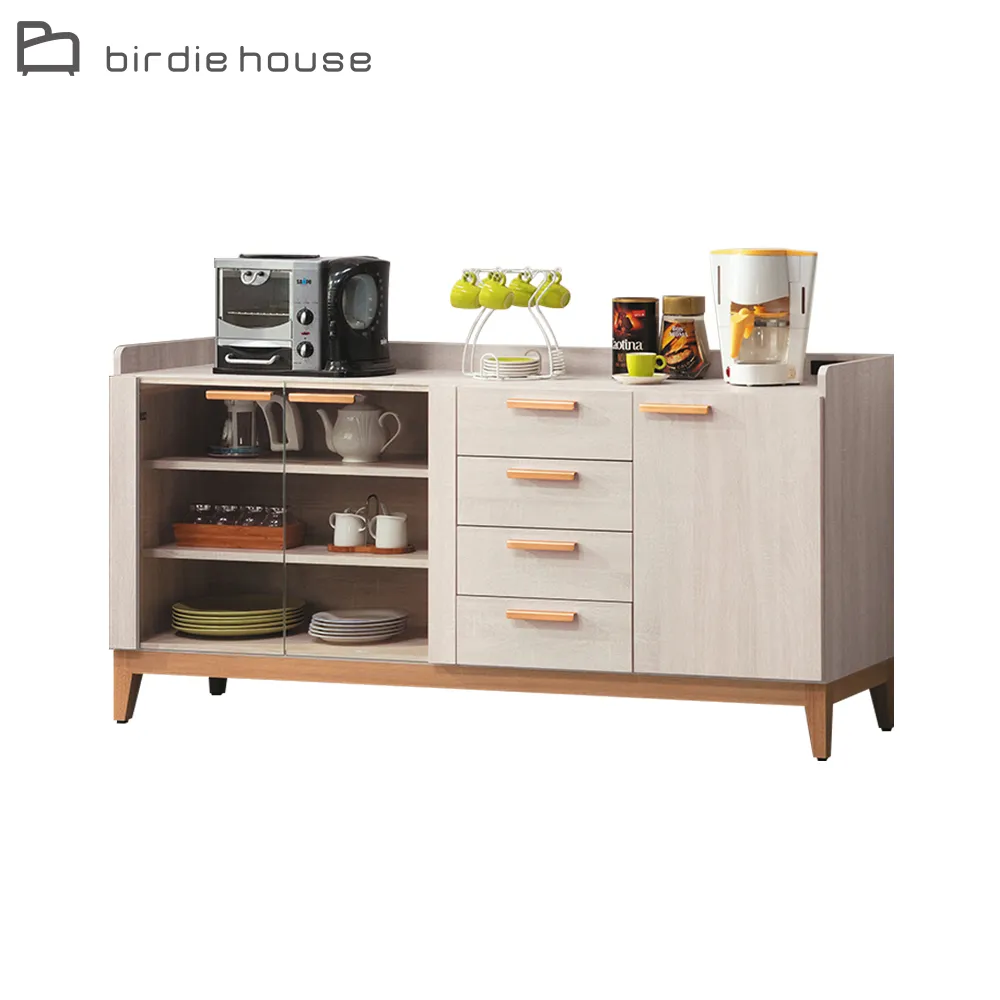 Birdie-瑪喬麗5.3尺三門四抽餐櫃/收納置物櫃 歷史價格詳細信息