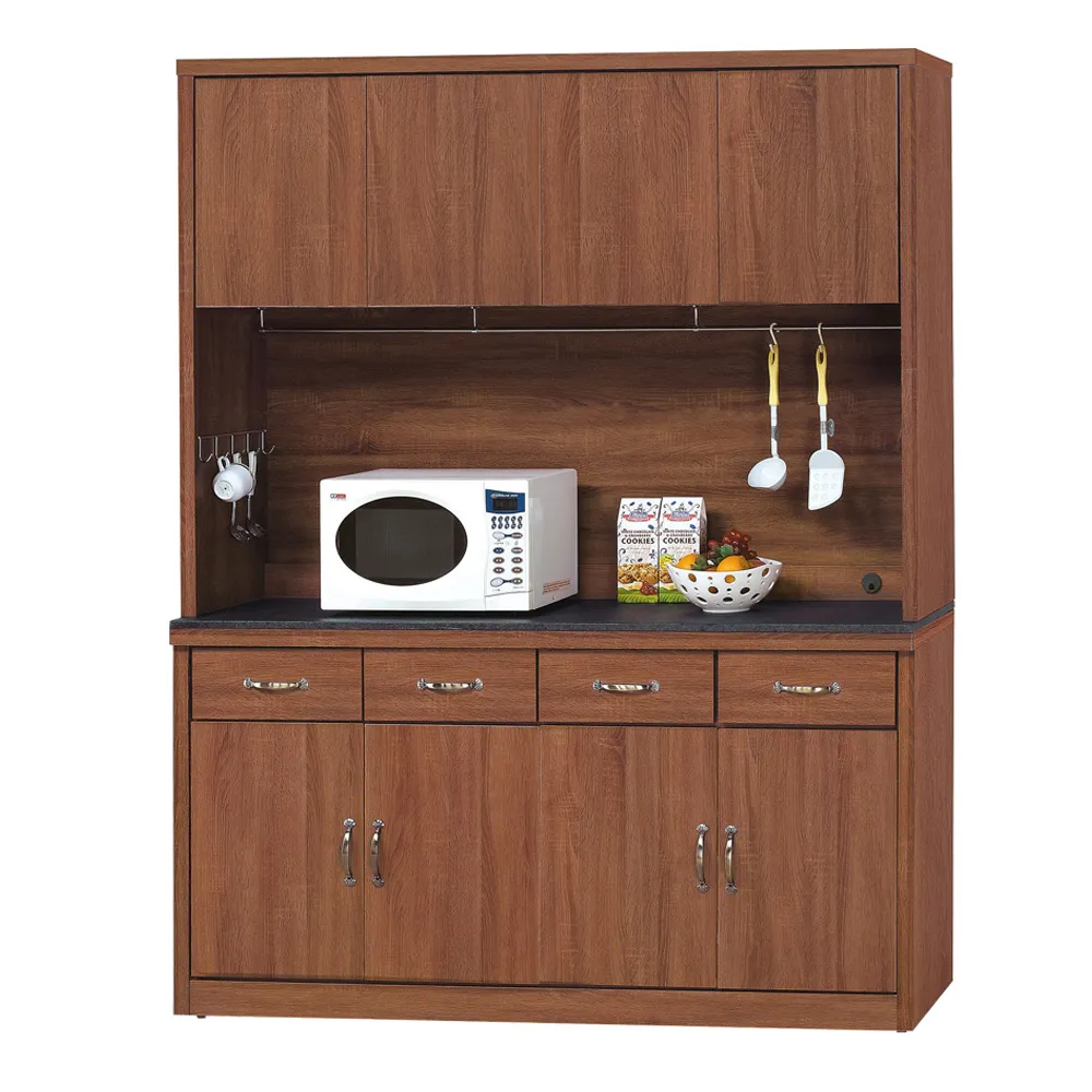 Boden-雷倫4尺工業風黑色石面收納高餐櫃/碗盤櫃/電器櫃(上座+下座) 歷史價格詳細信息