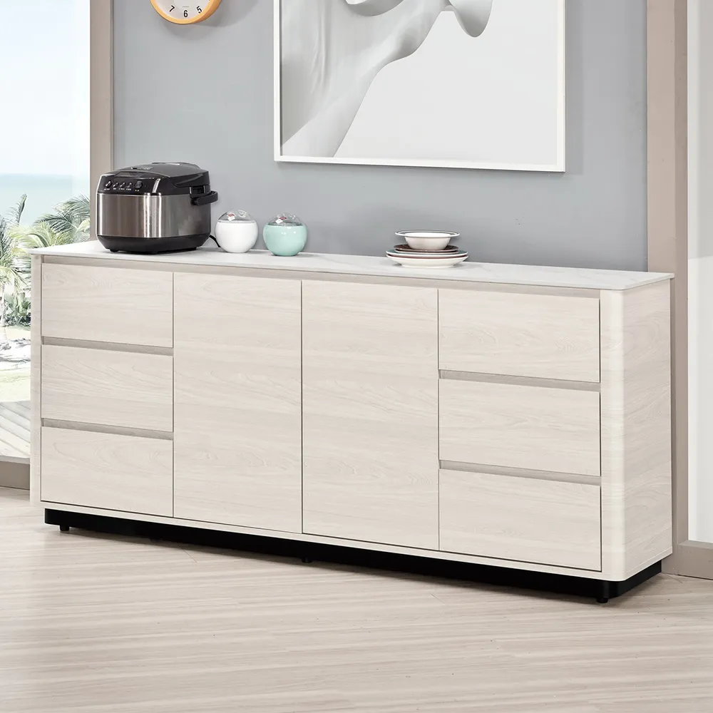 Boden-奧菲6尺岩板六抽收納餐櫃/碗盤櫃/置物矮櫃/玄關櫃 歷史價格詳細信息