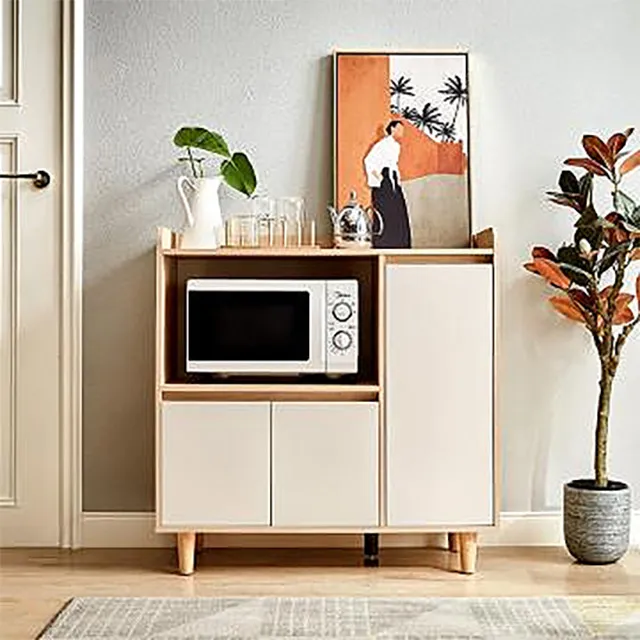 hoi! 林氏木業北歐風百搭單人座凳0.4M隔間櫃 LS187-原木色+白色 歷史價格詳細信息