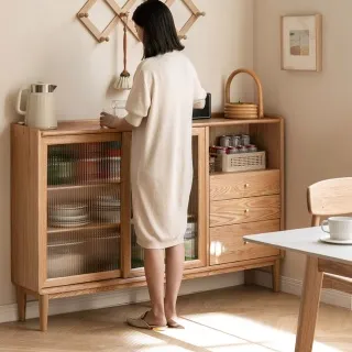 源氏木語橡木原木色玻璃滑門2M四格電視櫃 Y162N01 歷史價格詳細信息