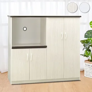 Bernice-防水塑鋼4.3尺二門三抽二拉盤電器櫃/收納餐櫃(兩色可選) 歷史價格詳細信息