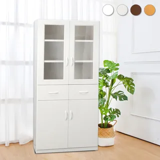 Bernice-防水塑鋼2.2尺四門二拉盤電器櫃/收納餐櫃(白色) 歷史價格詳細信息