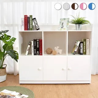 Bernice-防水塑鋼4.1尺三門開放式收納櫃/置物櫃(五色可選) 歷史價格詳細信息