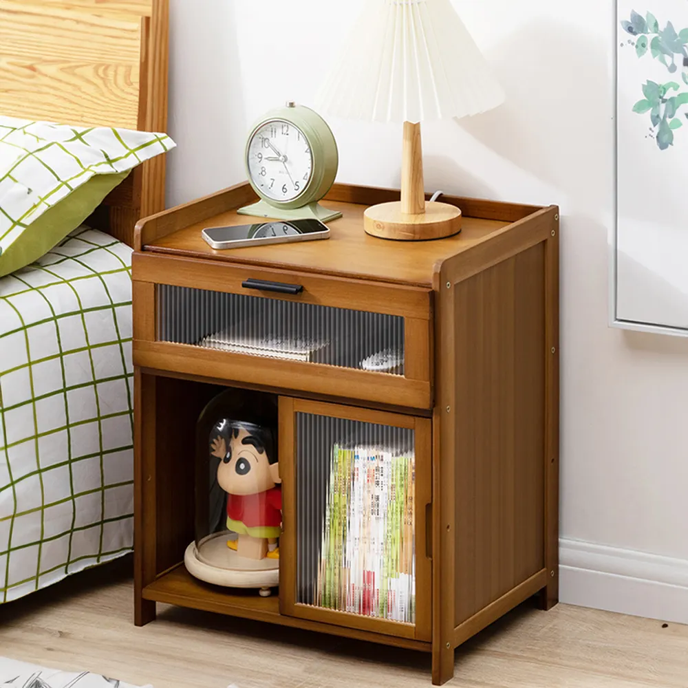 【HappyLife】楠竹製壓克力滑門床邊櫃 (Y10614) 歷史價格詳細信息