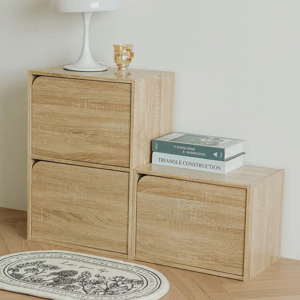 Peachy Life  Alma日式木紋單格櫃/弧門/櫥櫃/組合櫃（2色可選） 歷史價格詳細信息