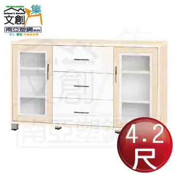 【文創集】南亞塑鋼 尼拉多彩2.9尺雙側開捲門座鞋櫃(二色可選) 歷史價格詳細信息